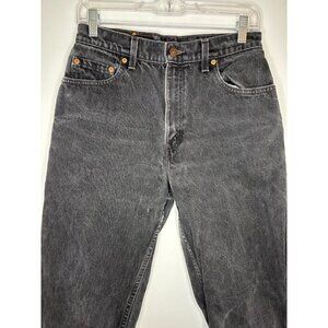 LEVI'S 550 Relaxed Fit Tapered Leg Raw Edge Womens 8 Short Black 5-Pocket Denim